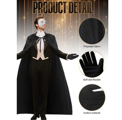 Dramatic Elegance! Complete Phantom of the Opera / Master of Ceremonies Costume Kit – Instant Halloween Luxury