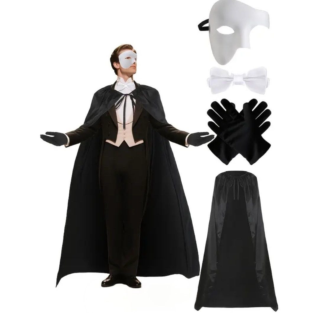 Dramatic Elegance! Complete Phantom of the Opera / Master of Ceremonies Costume Kit – Instant Halloween Luxury