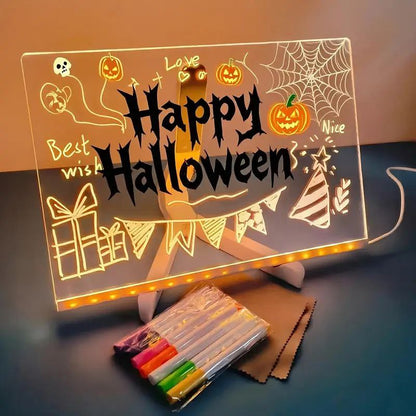 Luz de Noche y Mensajero Creativo: Pizarra Luminosa Borrable - El Detalle de Navidad Ideal