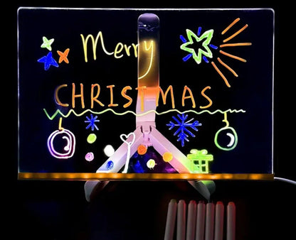 Luz de Noche y Mensajero Creativo: Pizarra Luminosa Borrable - El Detalle de Navidad Ideal