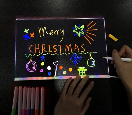 Luz de Noche y Mensajero Creativo: Pizarra Luminosa Borrable - El Detalle de Navidad Ideal